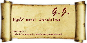 Gyömrei Jakobina névjegykártya